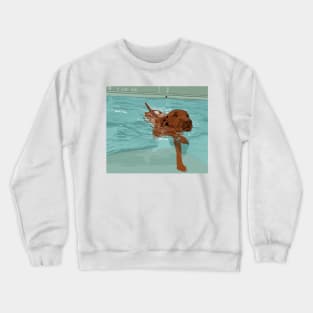 Swimming Dog Crewneck Sweatshirt